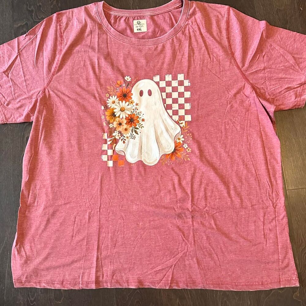 Ghost Women's Pink and Red T-shirt